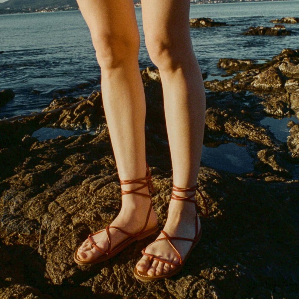 Brand New DÔEN & K.Jacques Bikini Sandal in Rouge Vachetta